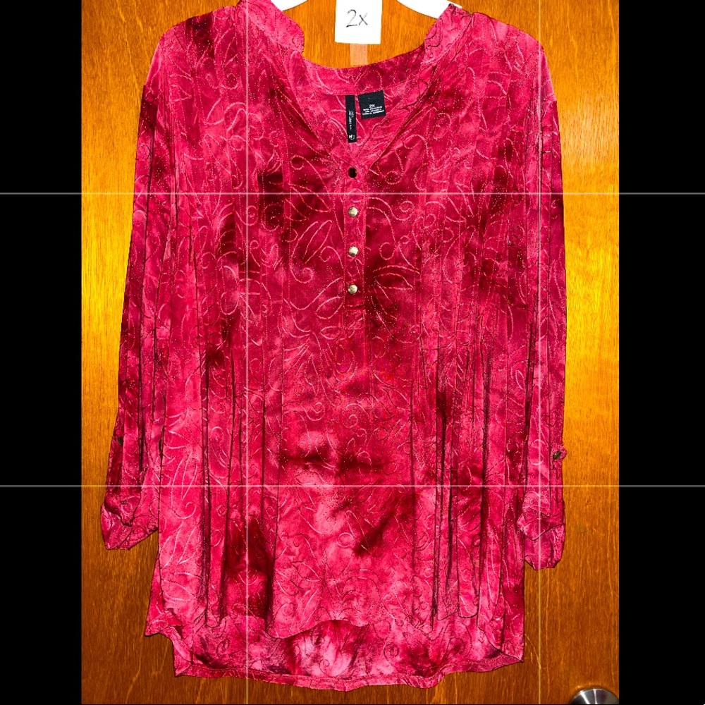 3/4 Sleeve Popover Blouse (New Direction Curvy)